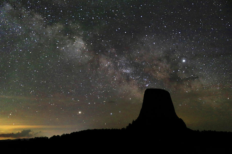 Devils Tower with Milky Way 2 Photograph by Doolittle Photography and Art