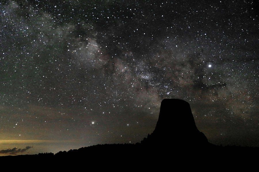 Devils Tower with Milky Way 3 Photograph by Doolittle Photography and Art