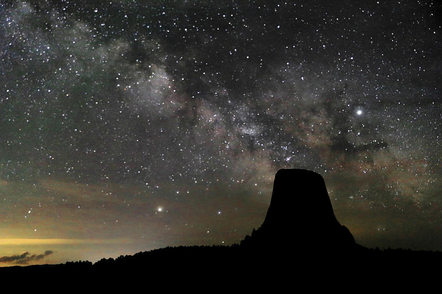 Devils Tower with Milky Way 5 Photograph by Doolittle Photography and Art