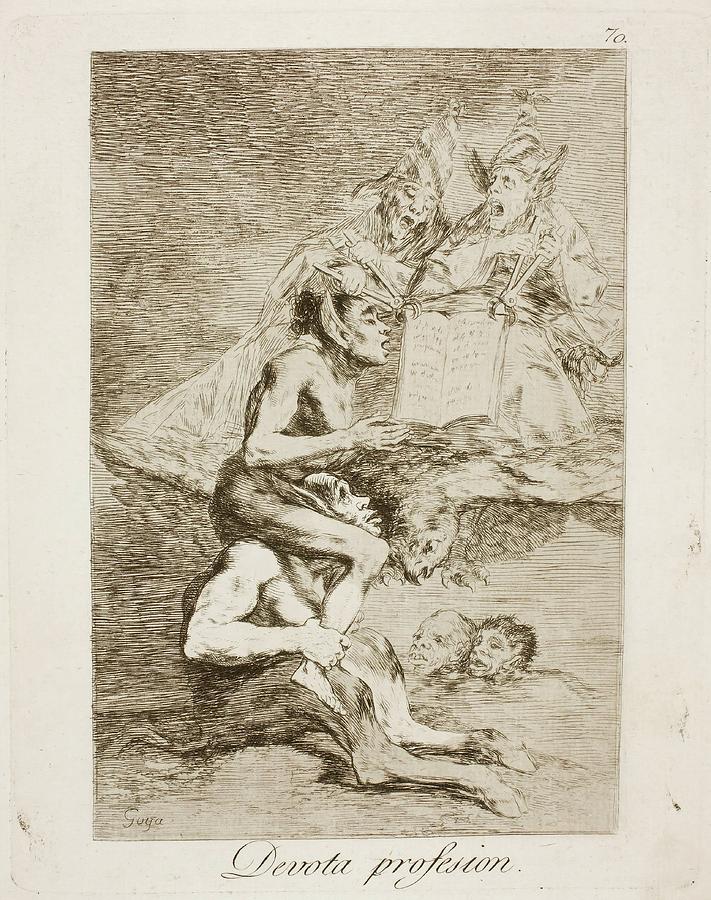 Devout profession. 1797 - 1799. Etching, Aquatint, Drypoint on ... Painting by Francisco de Goya -1746-1828-