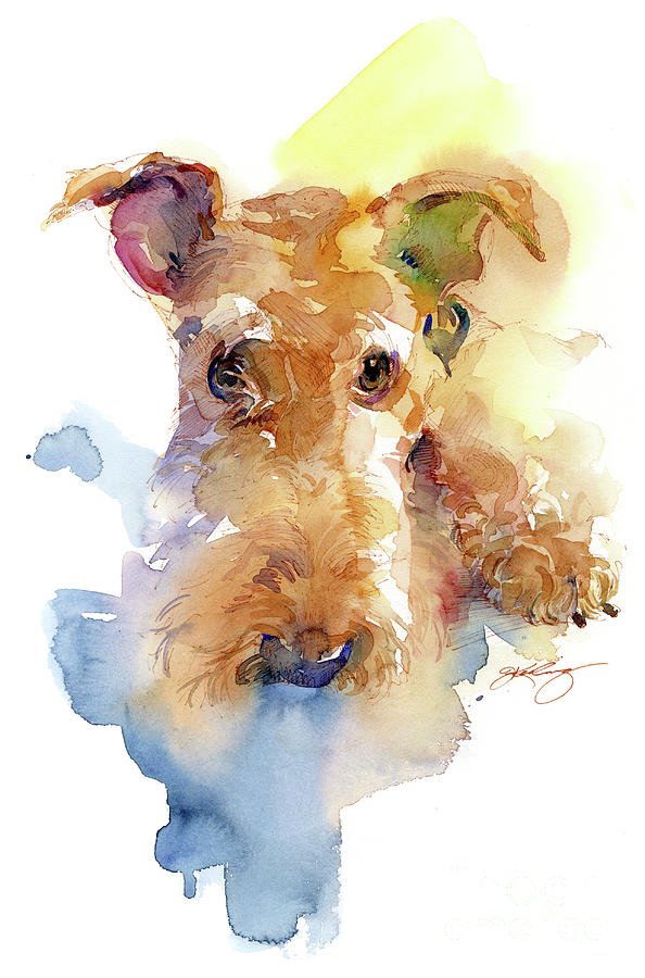 Dexter Portrait, 2015 Watercolor Painting by John Keeling