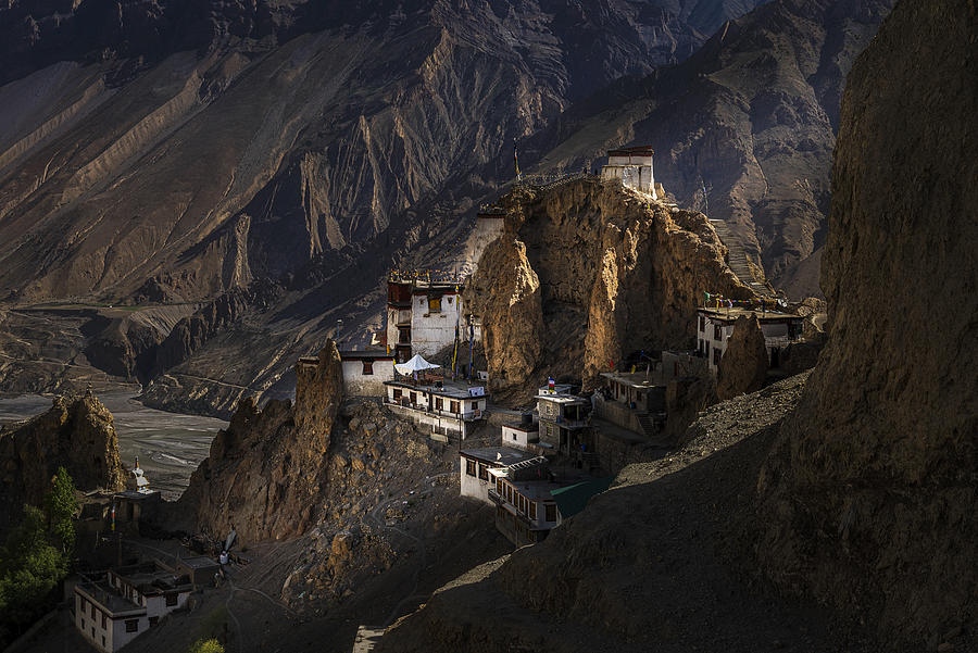 Monastery Photograph - Dhankar Monastery Side View by Anita Singh