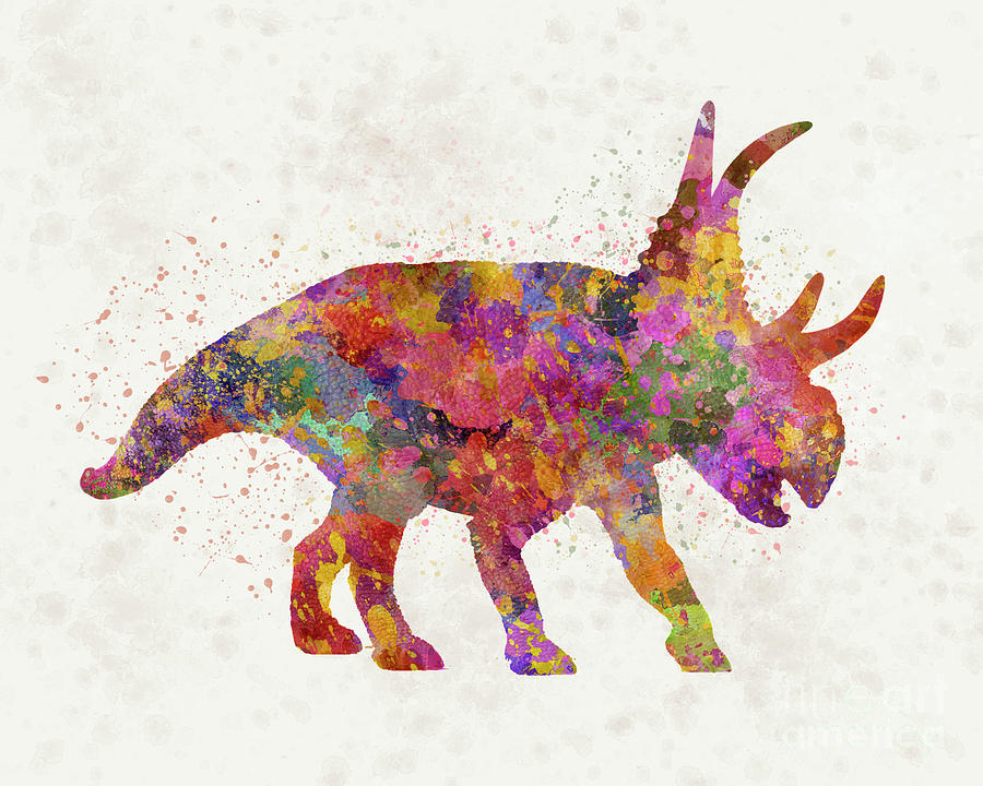 Diabloceratops dinosaur in watercolor by Pablo Romero Diabloceratops dinosaur in watercolor by Pablo Romero