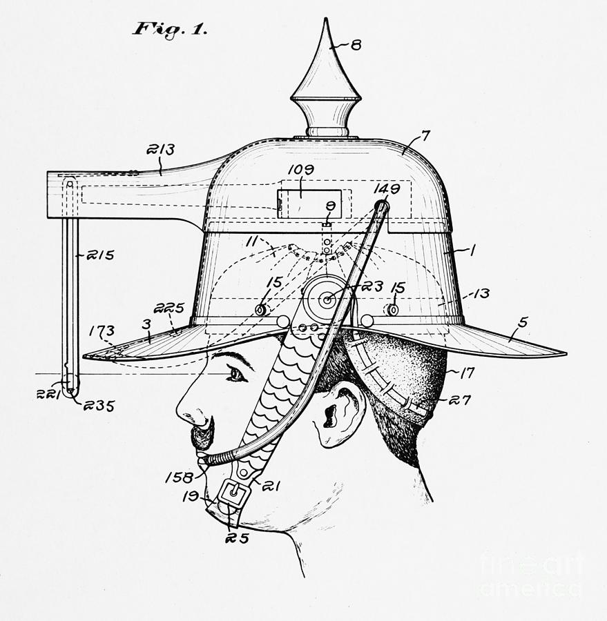 Diagrammed Illustration Of A Helmet Photograph by Bettmann