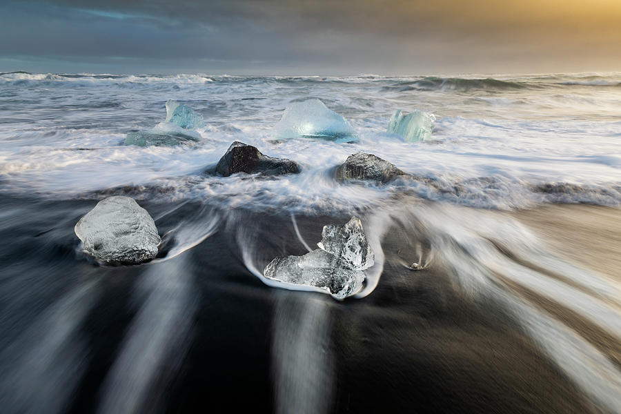 Nature Photograph - Diamond Beach Iceland by Joan Carroll