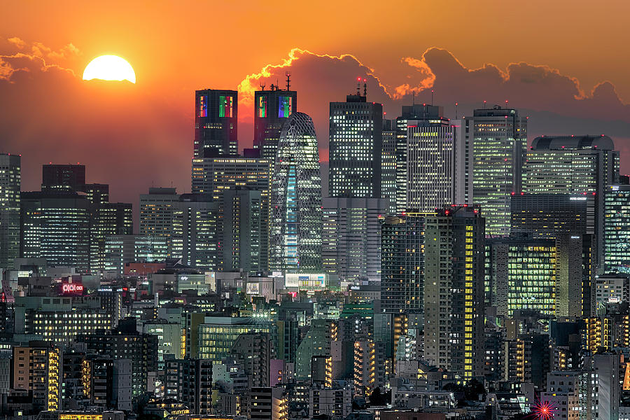 Diamond Fuji With Shinjuku Skyline Photograph By Duane Walker