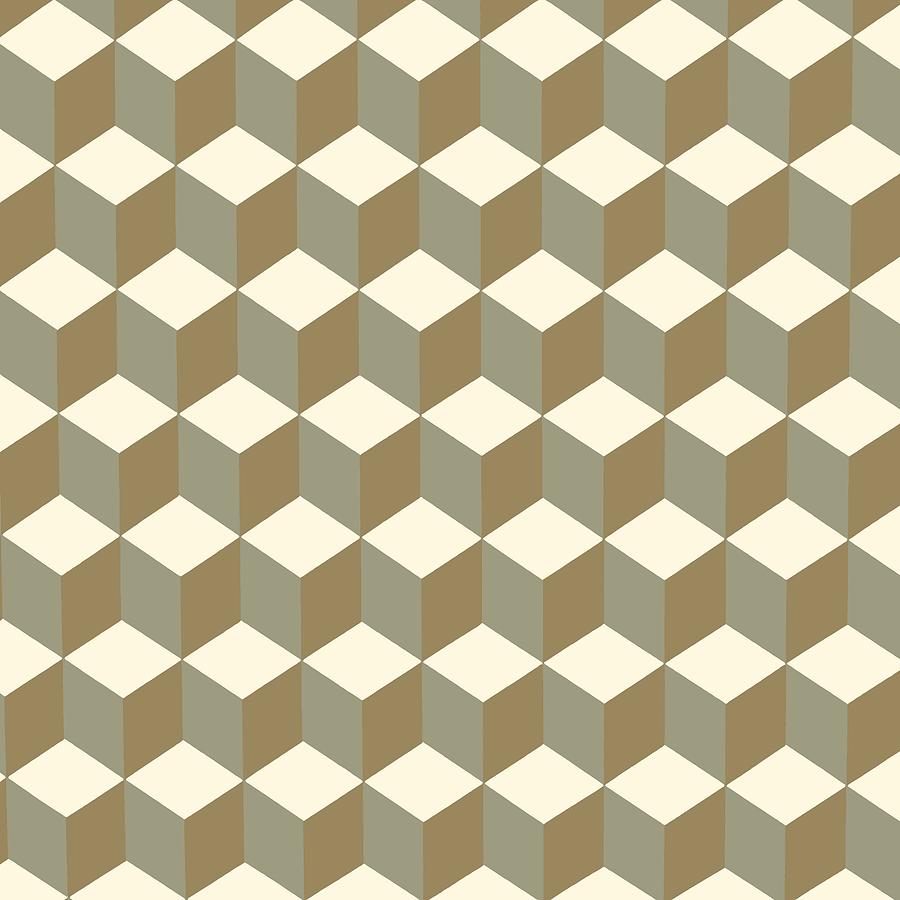 Diamond Repeating Pattern In Meerkat Brown and Grey Digital Art by Taiche Acrylic Art