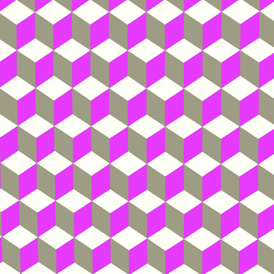 Diamond Repeating Pattern In Ultra Violet Purple and Grey  Digital Art by Taiche Acrylic Art