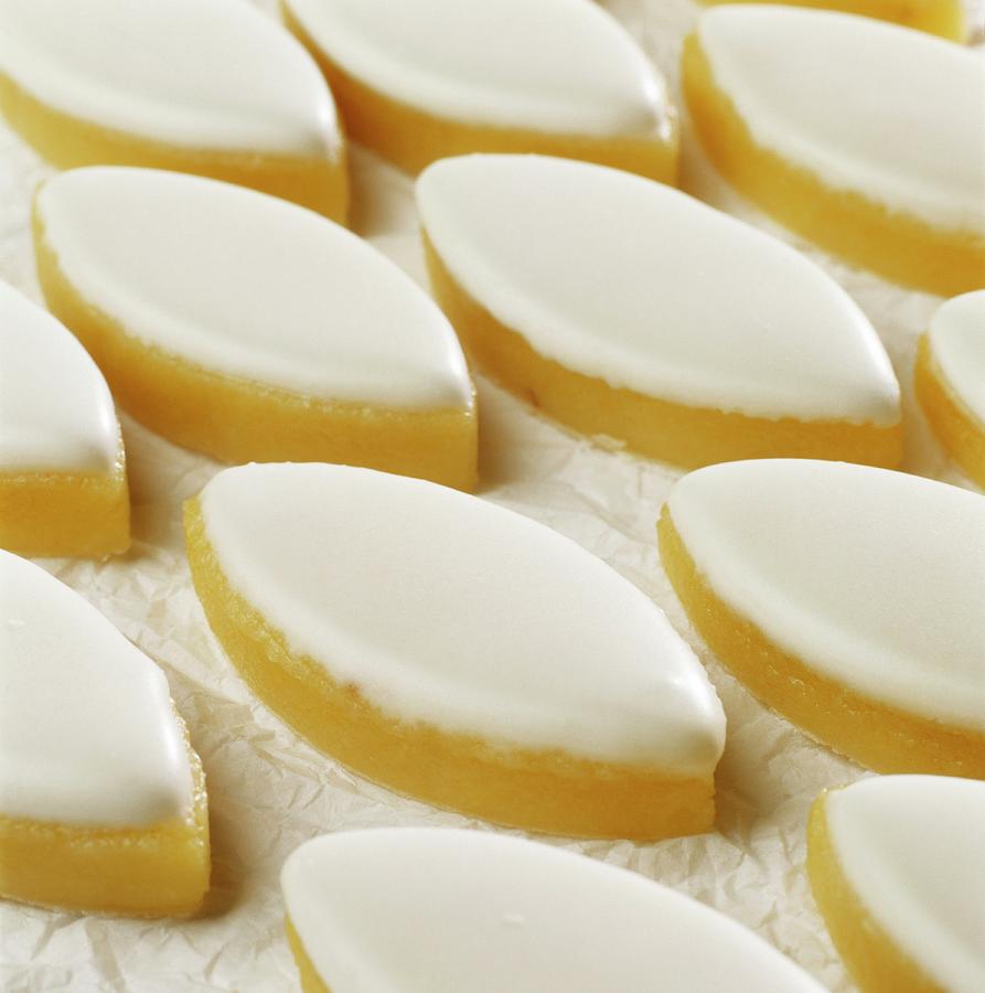 Diamond-shaped Almond Paste And Icing Calisson Sweets Photograph by Flayols