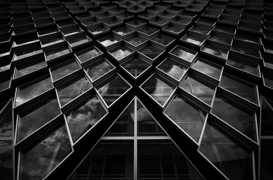 Black And White Photograph - Diamond Windows by Jeroen Van De Wiel