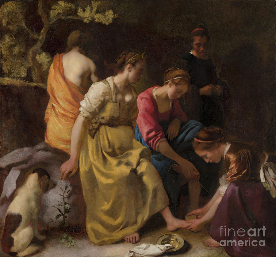 Diana And Her Companions, C.1655-56 Painting by Jan Vermeer