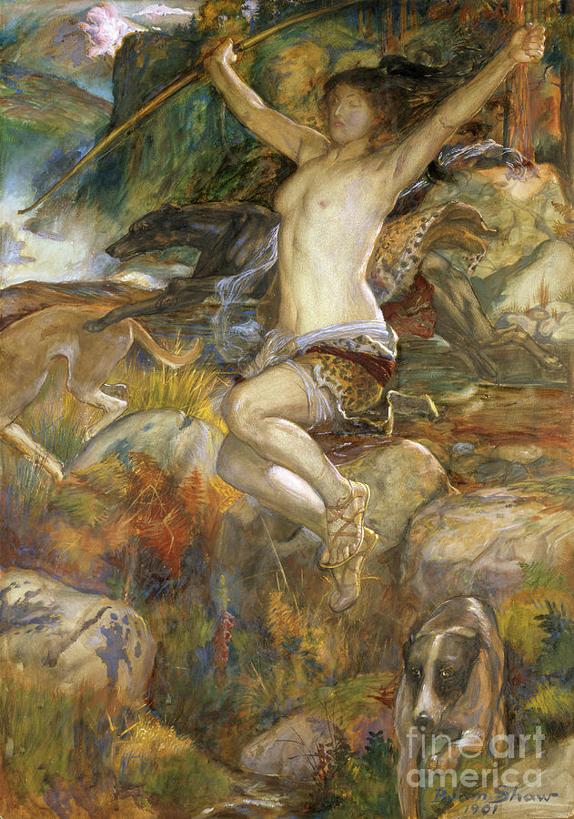 Diana Of The Hunt, 1901 Painting by John Byam Liston Shaw