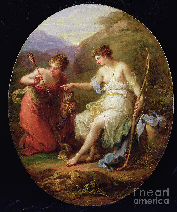 Diana Preparing For Hunting Painting by Angelica Kauffman