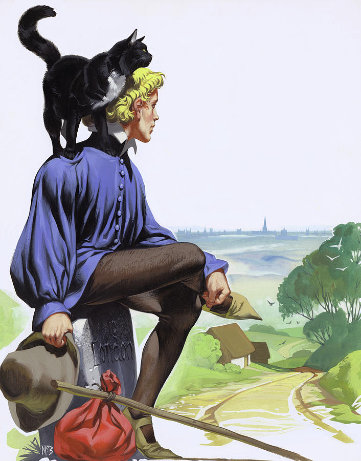 London Painting - Dick Whittington And His Cat by Angus Mcbride