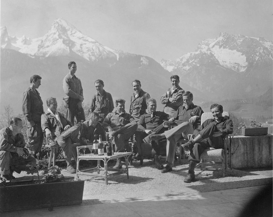 Dick Winters and his Easy Company  HBO s Band of Brothers  lounging at Eagle s Nest Hitler s former Painting by Celestial Images