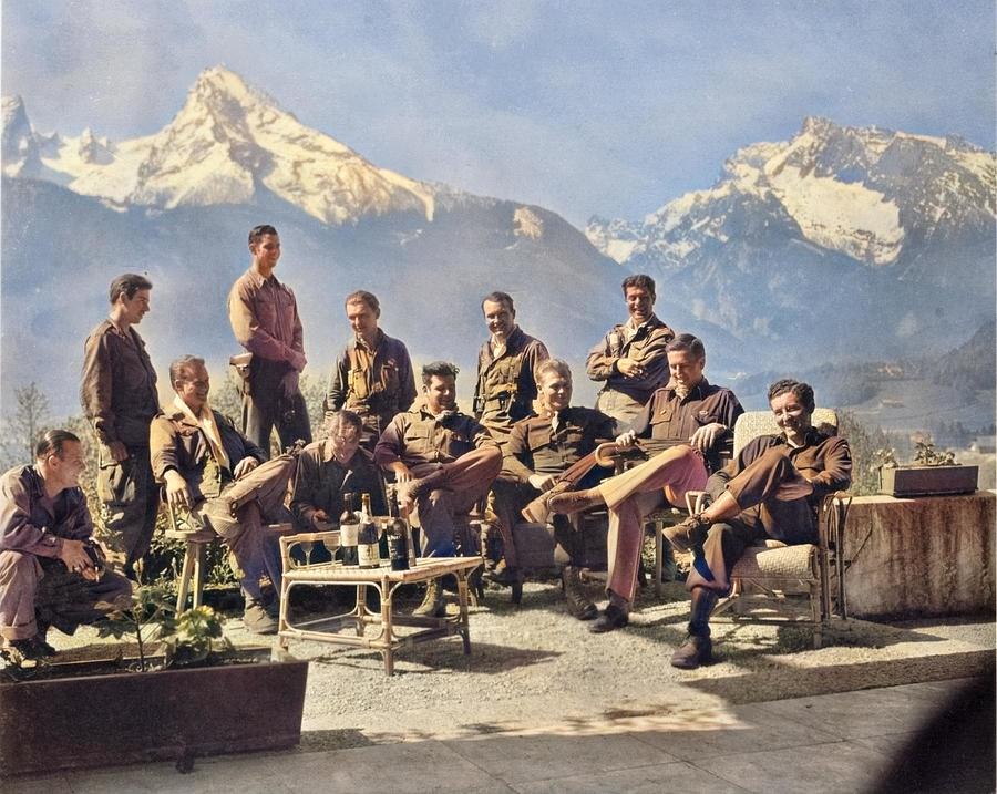 Dick Winters and his Easy Company  HBOs Band of Brothers  lounging at Eagle s Nest Hitler s former Painting by Celestial Images