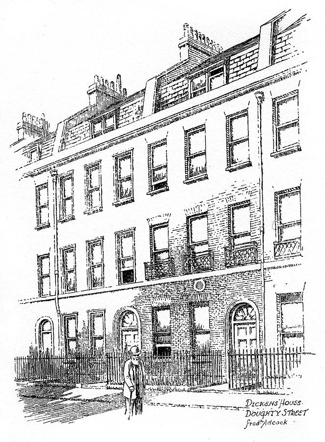 Dickens House, 48 Doughty Street Drawing by Print Collector