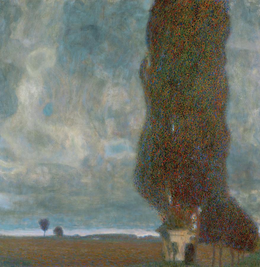 Die grosse Pappel -II- or Aufsteigendes Gewitter. Oil on canvas -1903- 100 x 100 cm. Painting by Gustav Klimt -1862-1918-