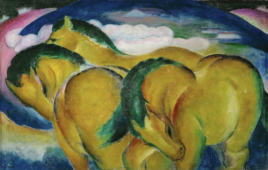 Die kleinen gelben Pferde - The small yellow horses. Canvas -1912- Inv. 2519. Painting by Franz Marc -1880-1916-