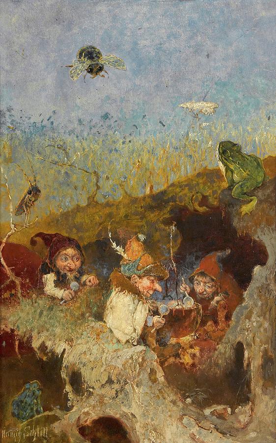 Die Zwergensuppe Painting by Heinrich Schlitt Die Zwergensuppe Painting by Heinrich Schlitt
