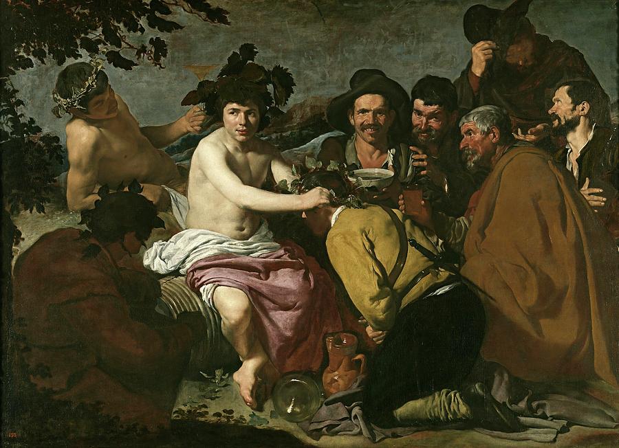 Diego Rodriguez de Silva y Velazquez / The Triumph of Bacchus, or the Drinkers, 1628-1629. Painting by Diego Velazquez -1599-1660-