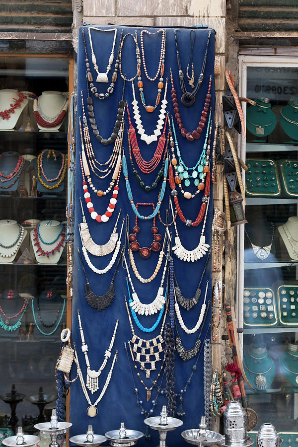 Summer Photograph - Different Jewellery Displayed In A Shop At Market, Egypt by Jalag / Arthur F. Selbach