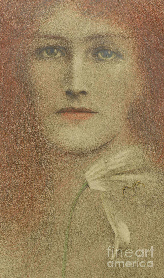 Diffidence, 1893  Pastel by Fernand Khnopff
