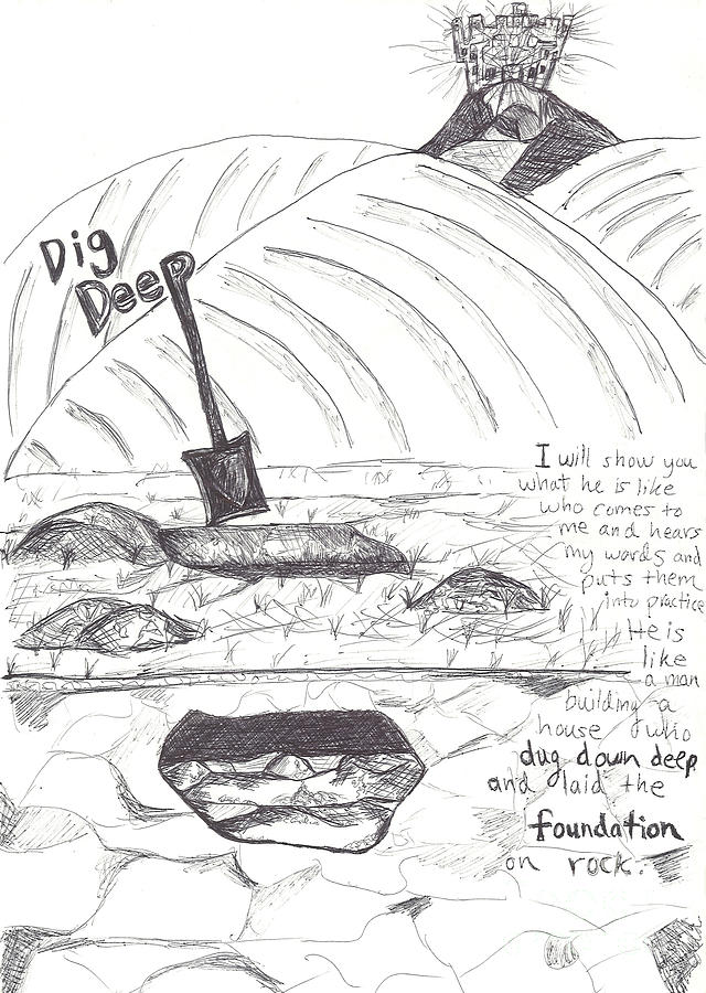 Dig Deep Drawing by Curtis Sikes