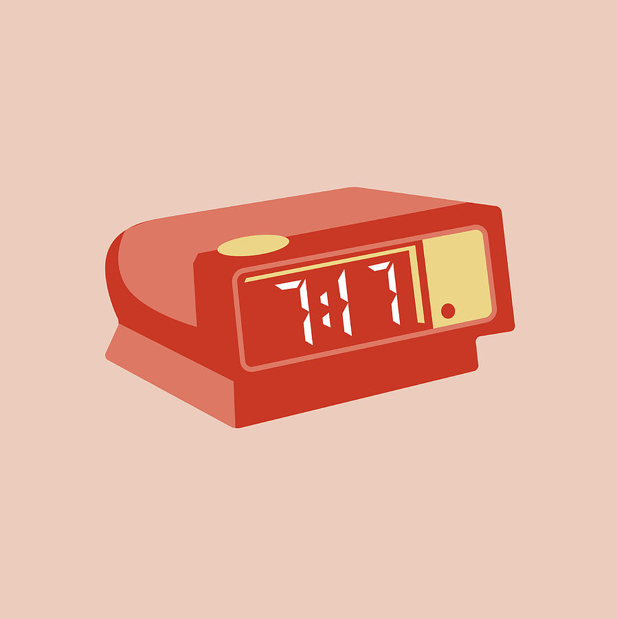 Vintage Drawing - Digital Alarm Clock by CSA Images