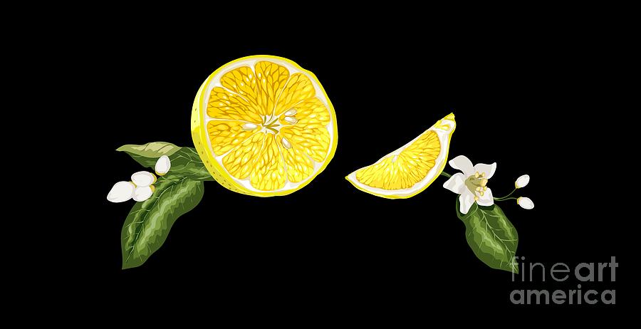 Decor Digital Art - Digital Citrus by Yulia Fushtey