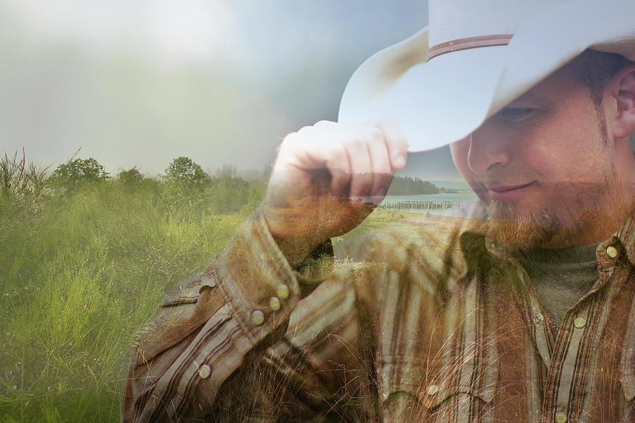 Digital Composite Of Cowboy And Photograph by Thomas Northcut