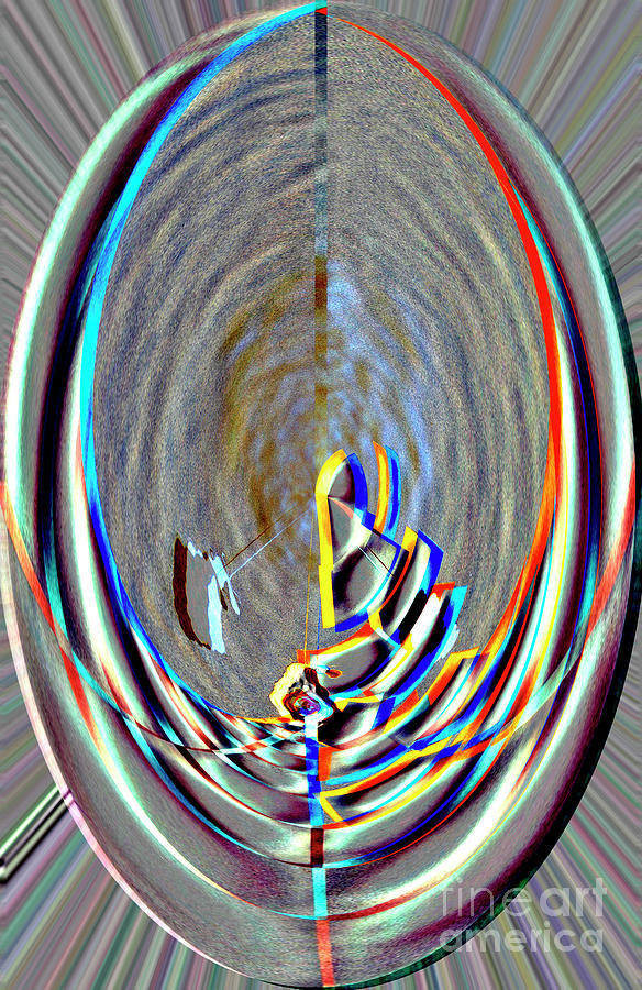 Digital II Disrupted Egg Path On Blue Digital Art