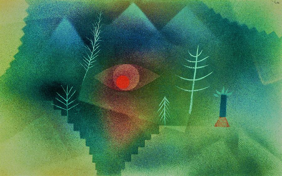 Paul Klee Painting - Digital Remastered Edition - Glance at Landscape - Original Green by Paul Klee