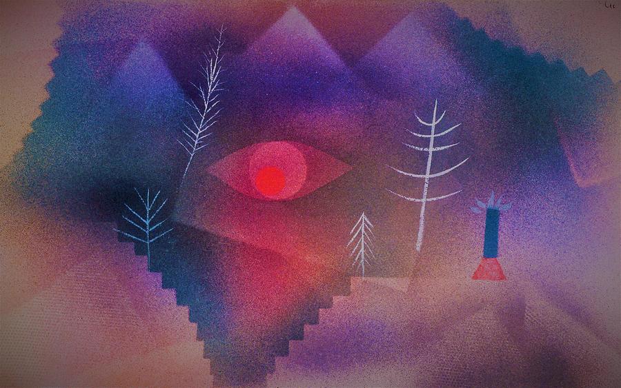 Paul Klee Painting - Digital Remastered Edition - Glance at Landscape - Original Purple by Paul Klee