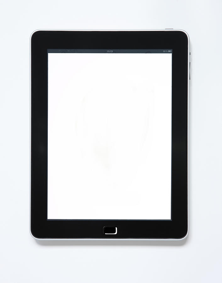Digital Tablet  With A Blank White Photograph by Vincenzo Lombardo