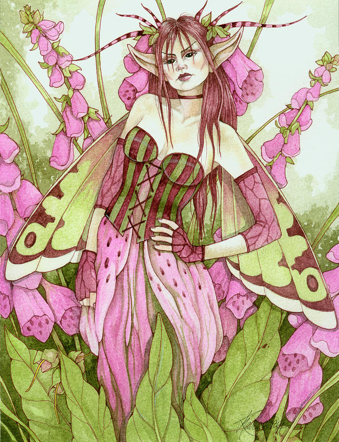Fairy Painting - Digitalis Fae by Linda Ravenscroft