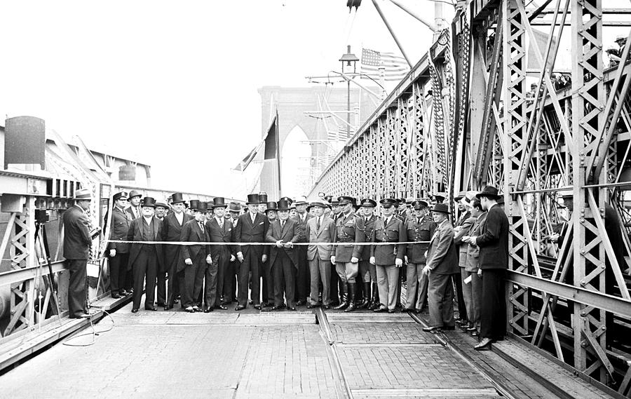 Dignitaries Gather On The Brooklyn Photograph by New York Daily News Archive