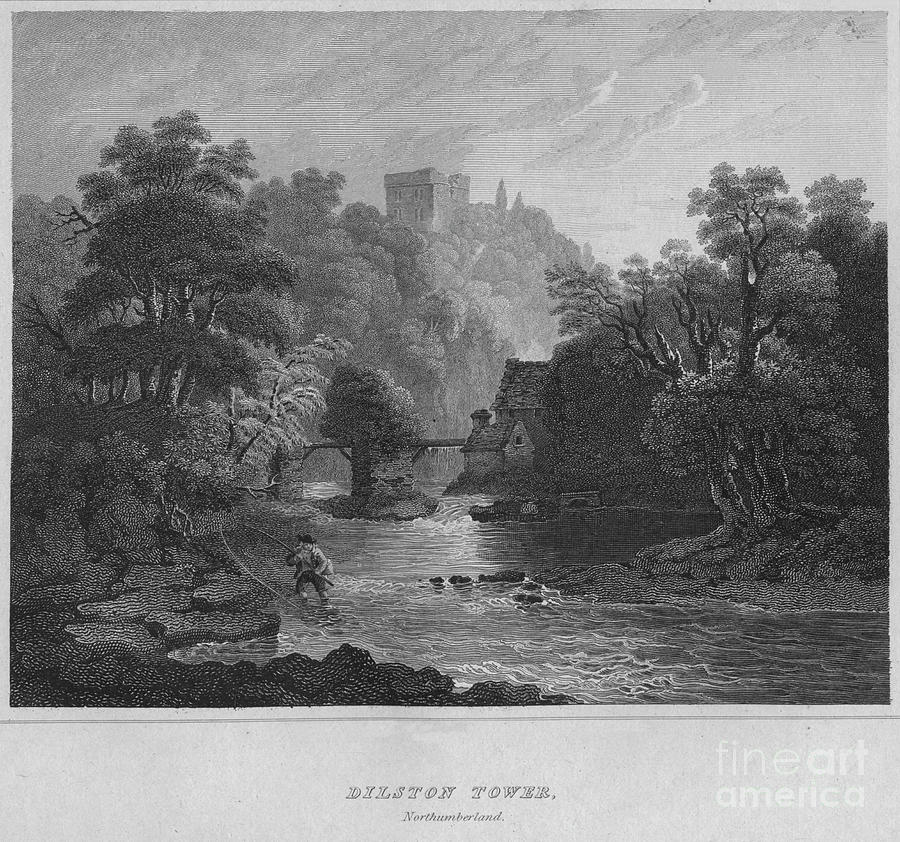 Dilston Tower, Northumberland, 1814 Drawing by Print Collector