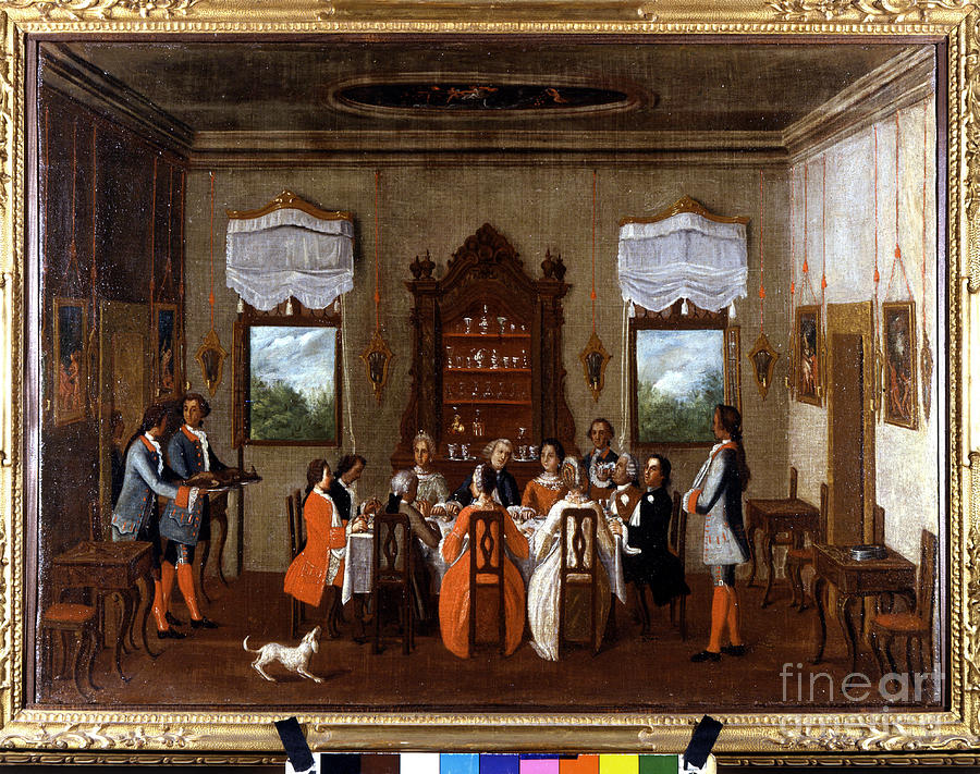 Dining Room In Venice. Anonymous 18th Century Painting. Private Coll