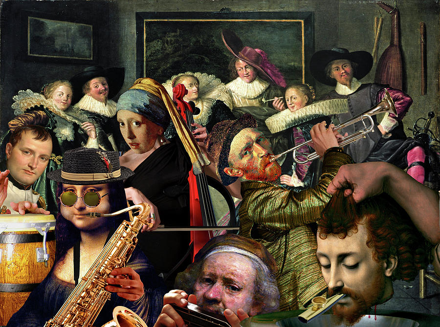 Rembrandt Mixed Media - Dinner Music by Aberrant Art