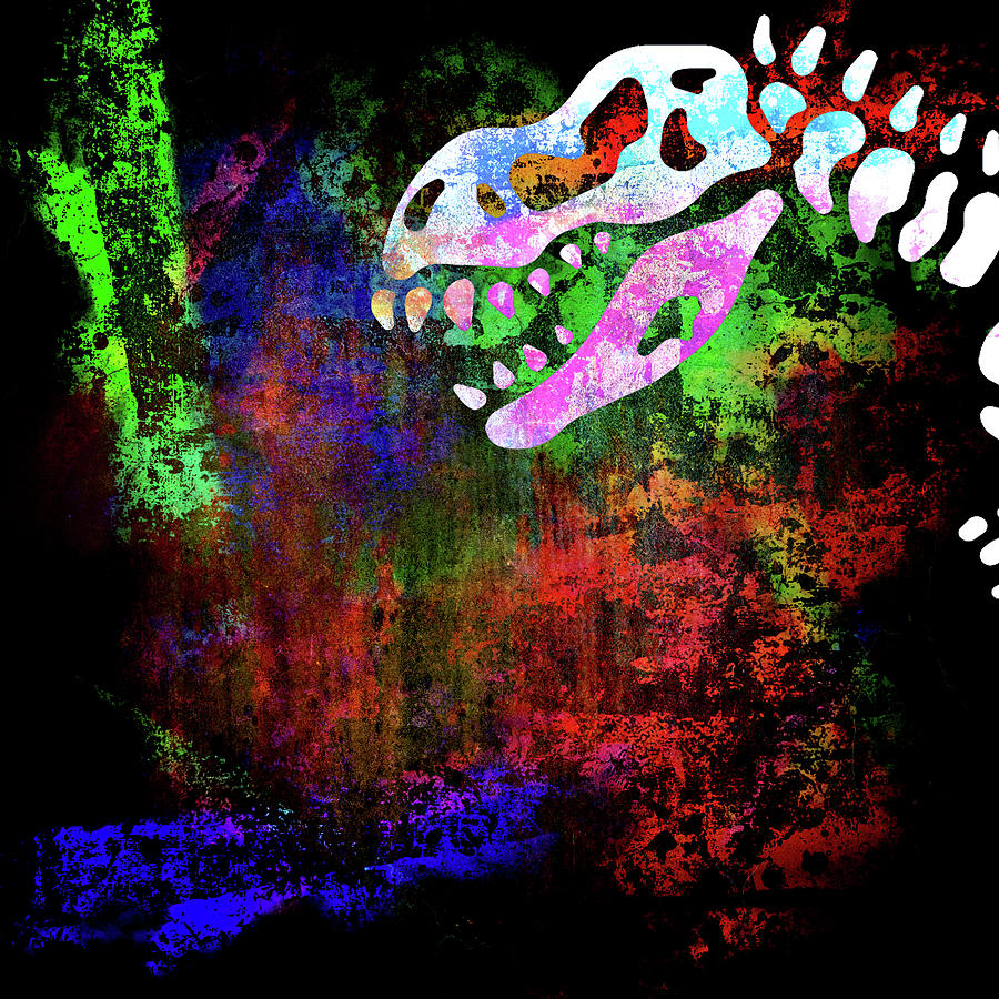 Dino Bones T-rex Series 1 Mixed Media by Lightboxjournal