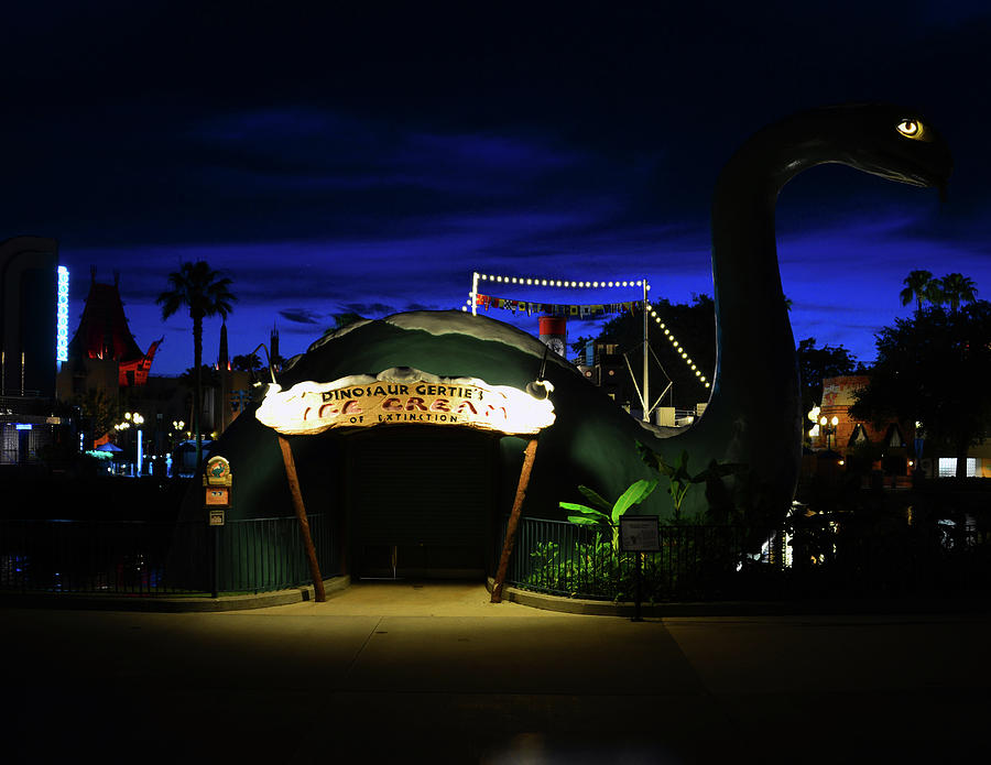 Sunset Photograph - Dinosaur Ice Cream stand by David Lee Thompson