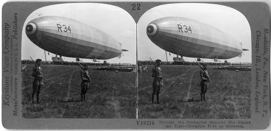 Dirigible R-34 At Minneola Photograph by The New York Historical Society