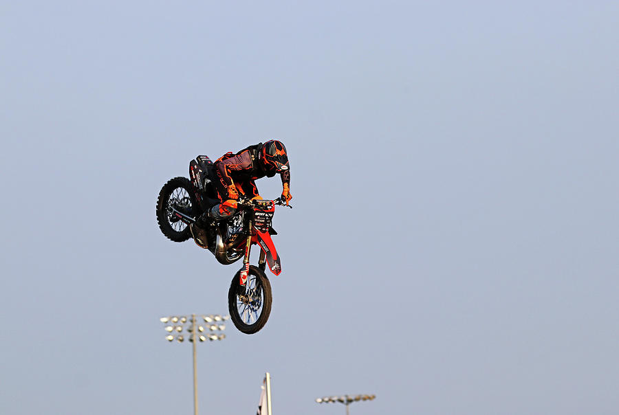 Dirt Bike Stunts - In The Air XX Photograph by Debbie Oppermann
