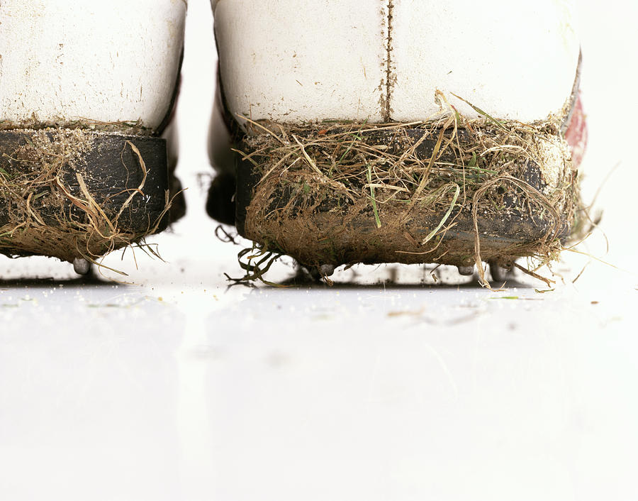 Dirt Encrusted Golf Shoes, Close-up Photograph by Peter Dazeley
