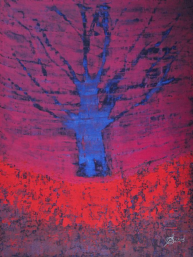 Disappearing Tree original painting Painting by Sol Luckman