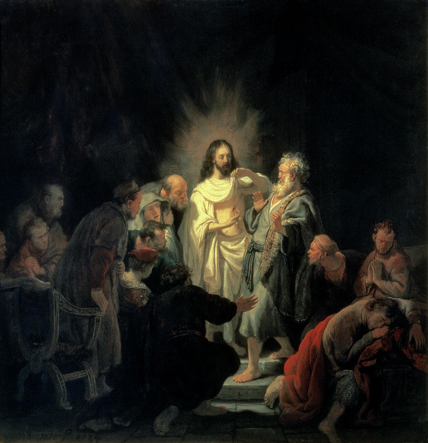 Disbelief Of Apostle Thomas Painting by Artist - Rembrandt Van Rijn ...