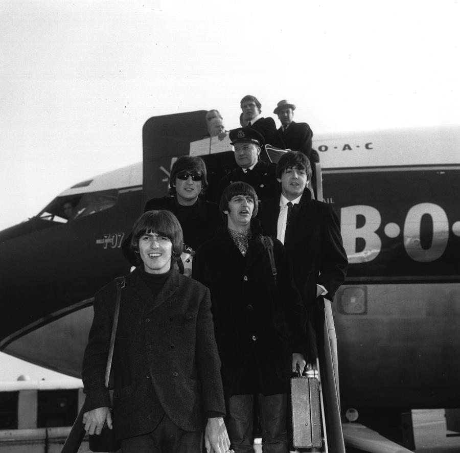 Paul Mccartney Photograph - Disembarking Beatles by Ted West