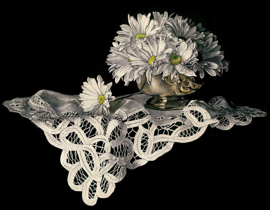 Flower Mixed Media - Disheveled Daisies by Sandra Willard