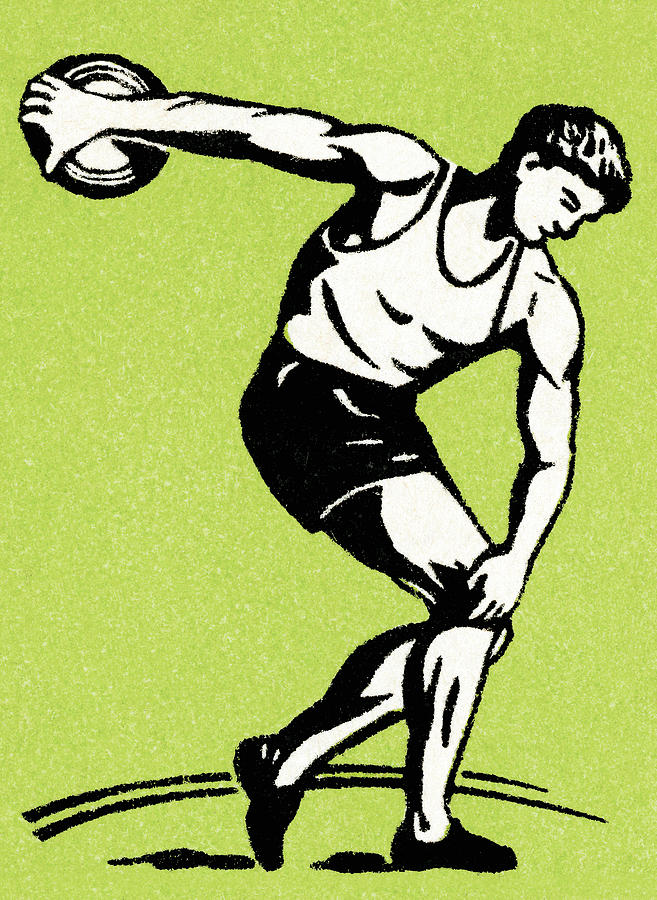 Sports Drawing - Disk throw by CSA Images